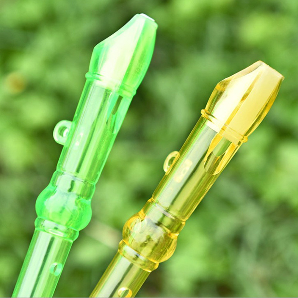 Soprano Recorder Plastic - 12個入り、子供用音楽フルート、8穴、透明なソプラノリコーダー、幼児教育用、知育玩具、子供向けの楽器。