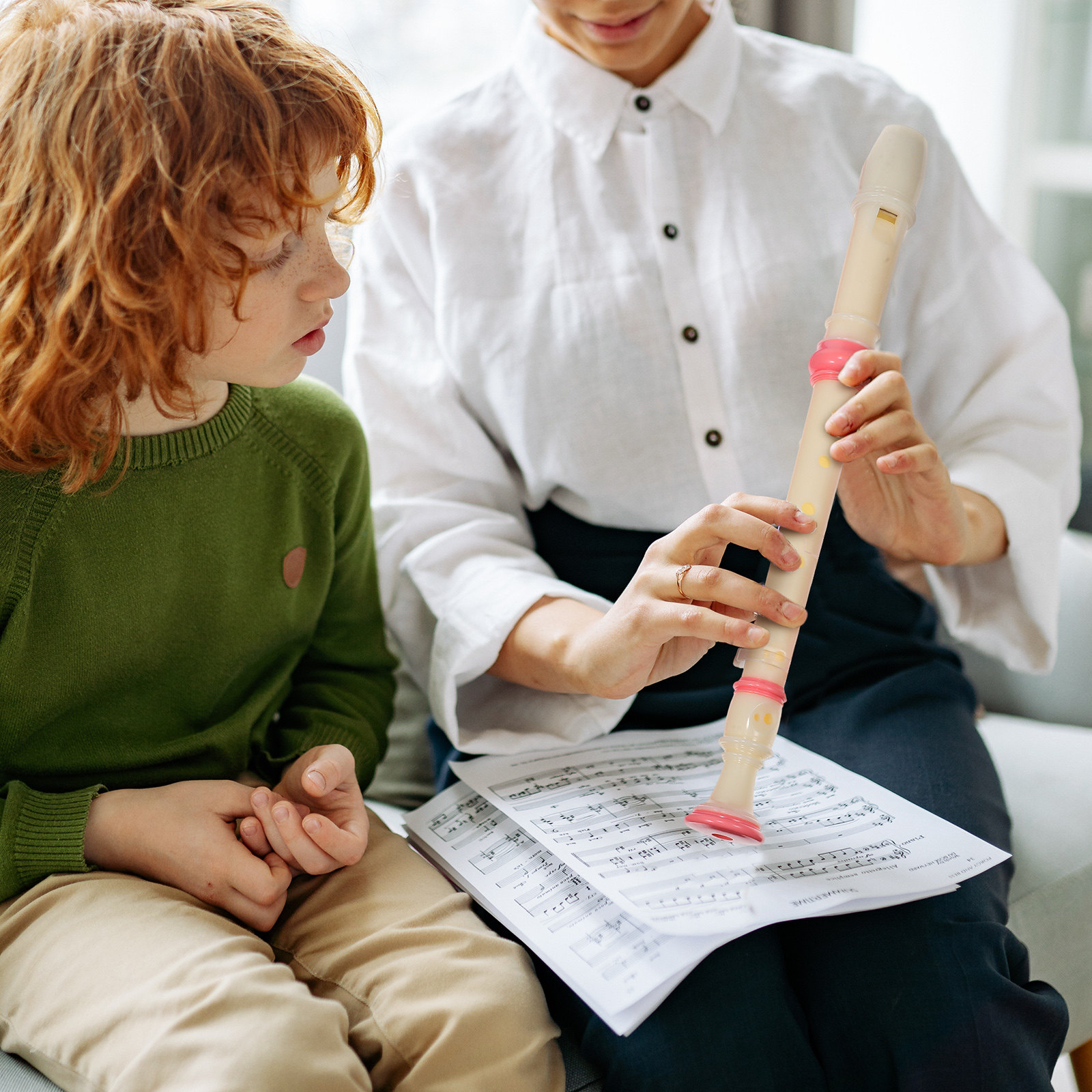 Soprano Recorder Plastic - 2本セット、高音域のソプラノリコーダー、8孔、プラスチック製、軽量で持ち運びやすい、大人や初心者向けのソプラノリコーダー。