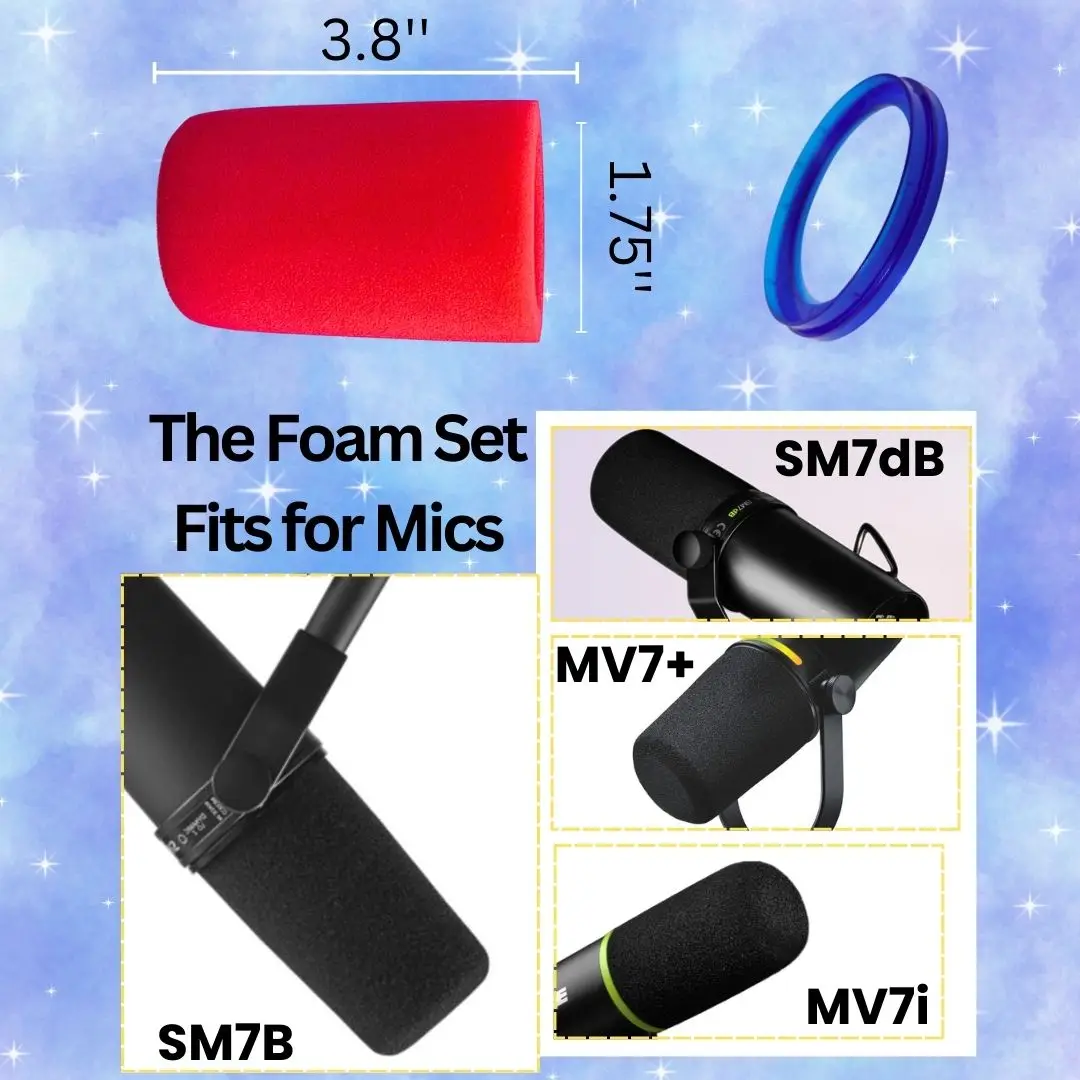 赤色の防音フォームマイクカバー、固定リング付き、複数の色、S - Shure Mic Mv7 のレビューと価格