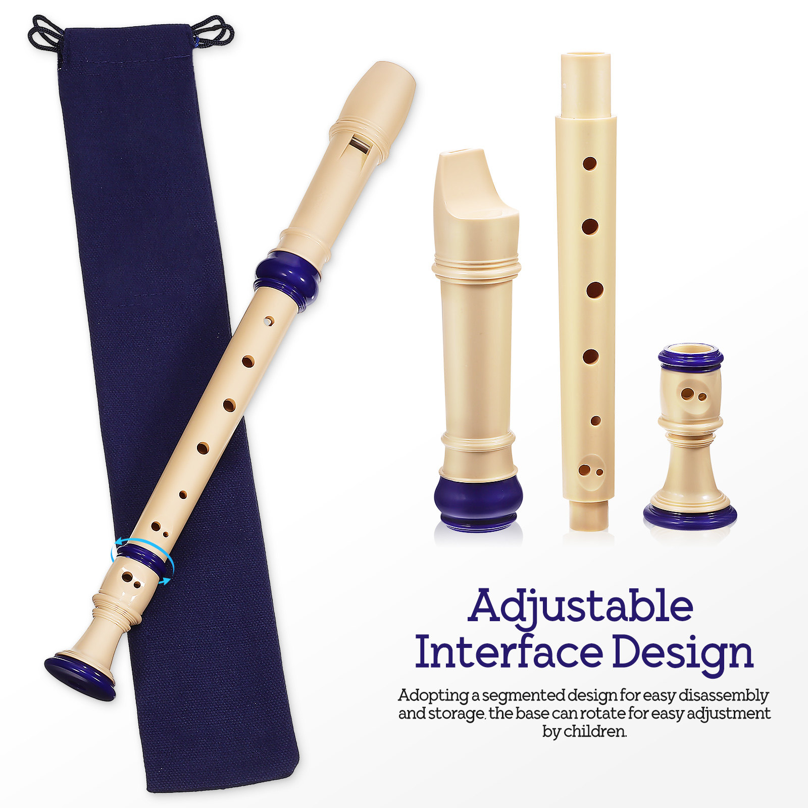 2本セットのソプラノリコーダー。8孔、初心者向け、軽量で持ち - Soprano Recorder Plastic のレビューと価格
