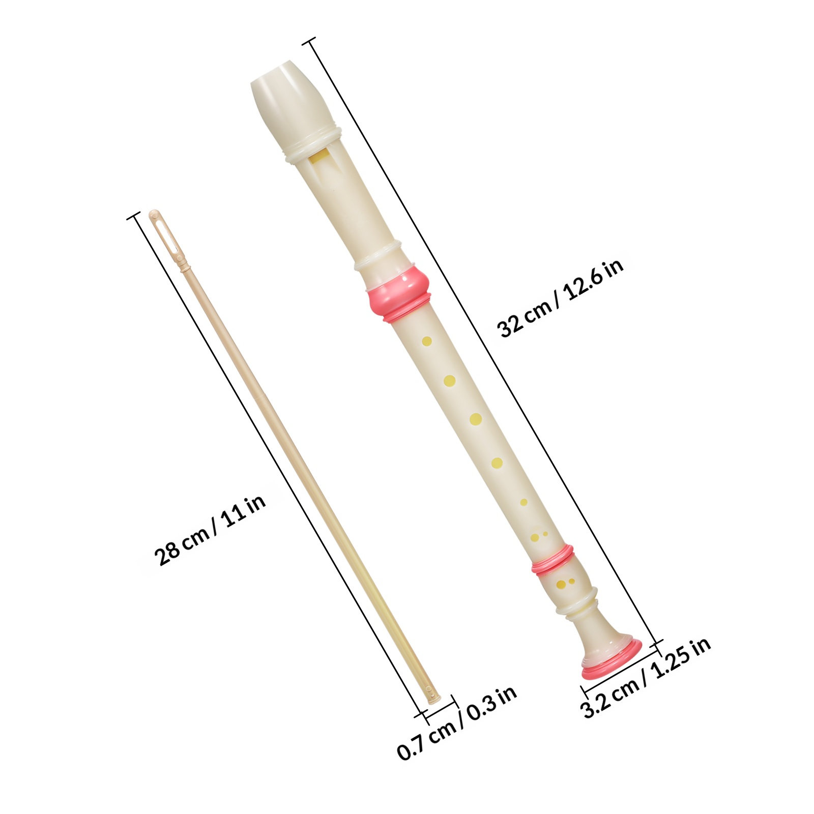 2本セットのソプラノリコーダー。8孔、初心者向け、軽量で持ち - Soprano Recorder Plastic のレビューと価格