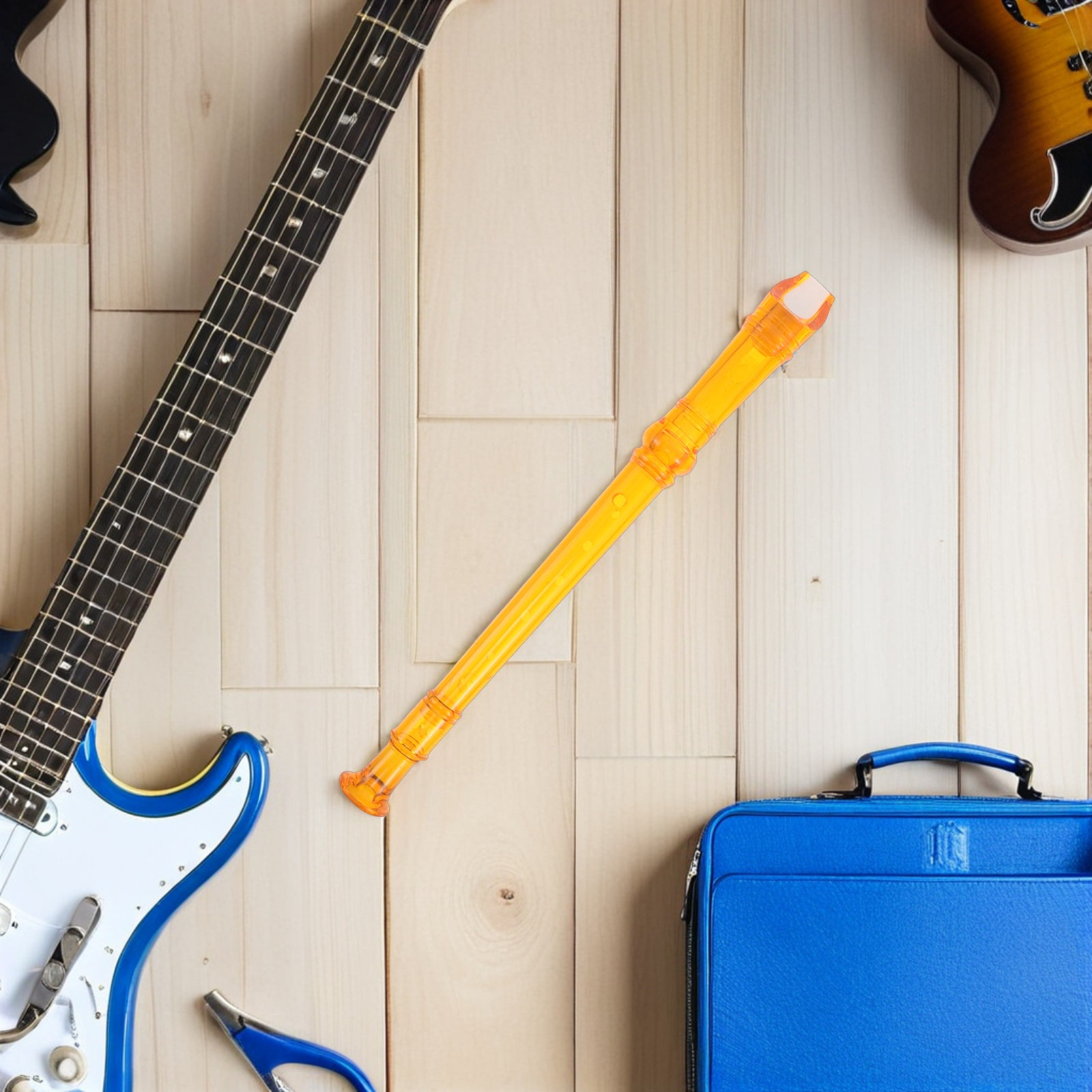 透明なソプラノリコーダー4本セット。8孔のプラスチック製で、 - Soprano Recorder Plastic のレビューと価格